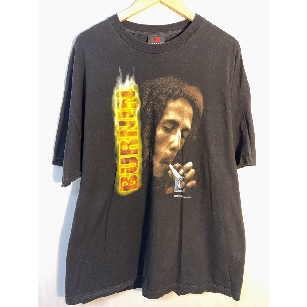 Bob Marley Shirt Mens‎ 2X 2XL Black Reggae Zion Rootswear Smoke 420 Band Y2K VTG